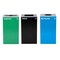 Alpine Industries 87 Gal. 3-Stream Steel Blue Recycling, Green Compost, and Black Commercial Trash Can Station ALP4450-BLK-KIT36 - alternate 6